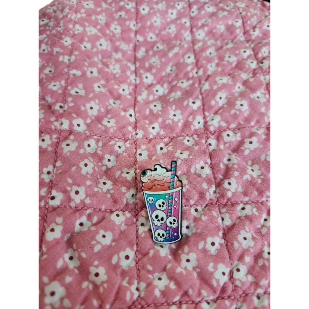 Eyeball drink halloween enamel pin